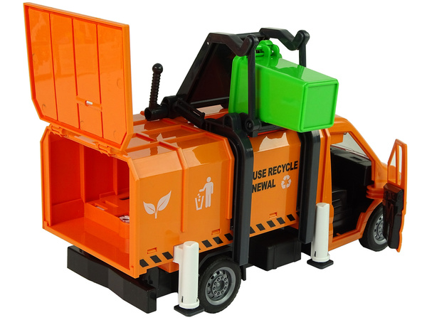 Müllwagen mit Reibungsantrieb Soundeffekte Orange