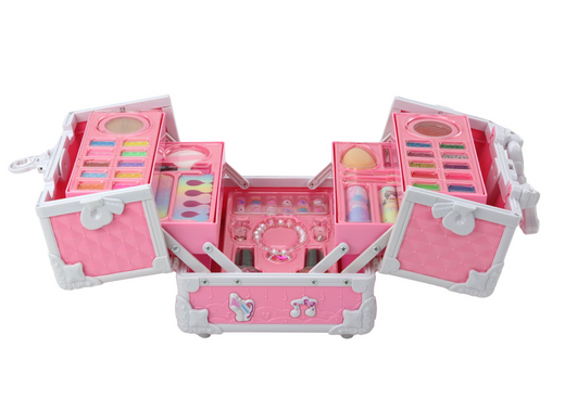 Chest Suitcase Beauty Set Jewelry Cosmetics Pink