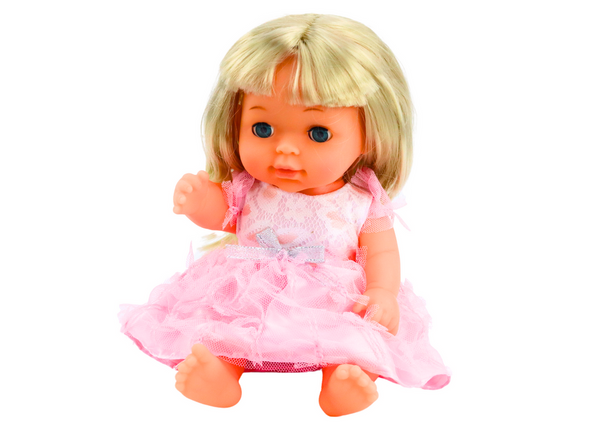 Doll In Light Pink Dress Peeing Bottle Rattle Sounds