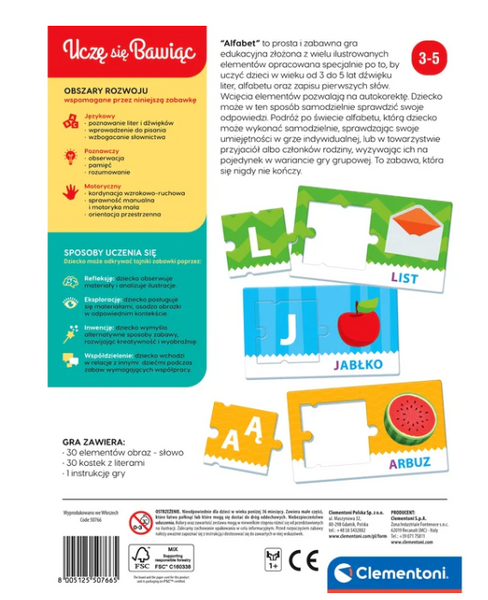 Lernspiel Alphabet Ich lerne spielend Polnische Version Clementoni 50766