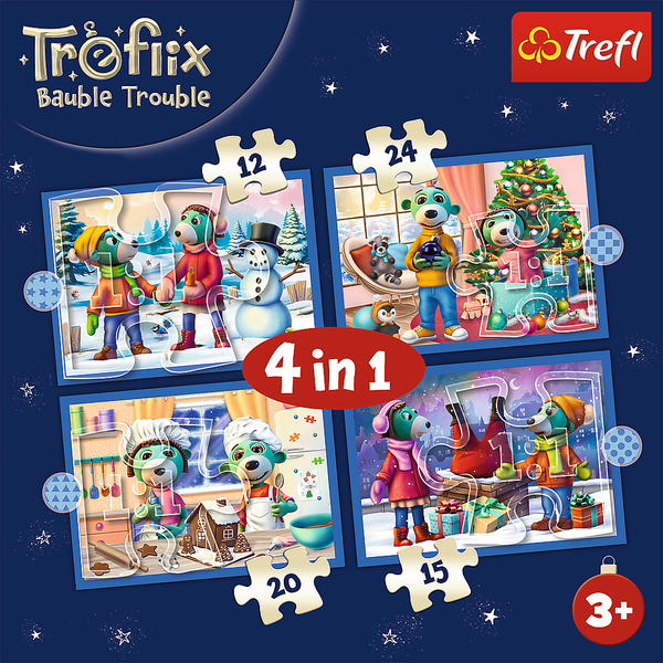 4-in-1 Puzzle – Bei den Trefliks schneit es – Trefl 34657