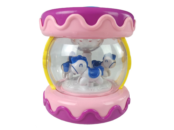 Colorful Drum with a Merry-Go-Round Animal Sounds Pink