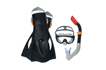 Tauchset Maske, Schnorchel, Flossen Schwarz Bestway 25020