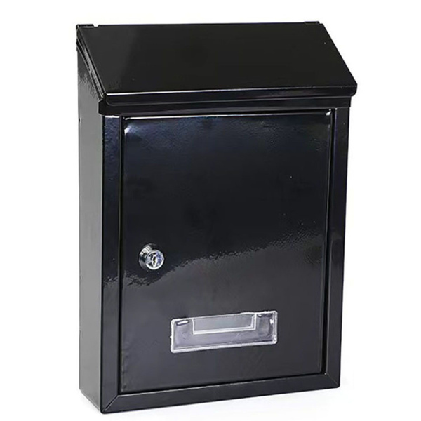 Briefkasten für Briefe, Stahl verzinkt, schwarz, 26,5x18,5x6,5cm