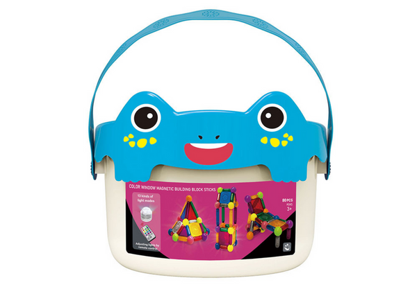 Magnetic Bricks With Light In A Bucket, 80 Elements