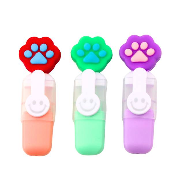 Set Mini-Textmarker mit Kralle im bunten Etui 6 Stück 8 cm