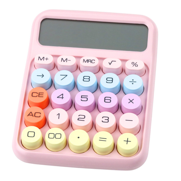 12-stelliger batteriebetriebener Schul- und Bürorechner KK-816 Pink