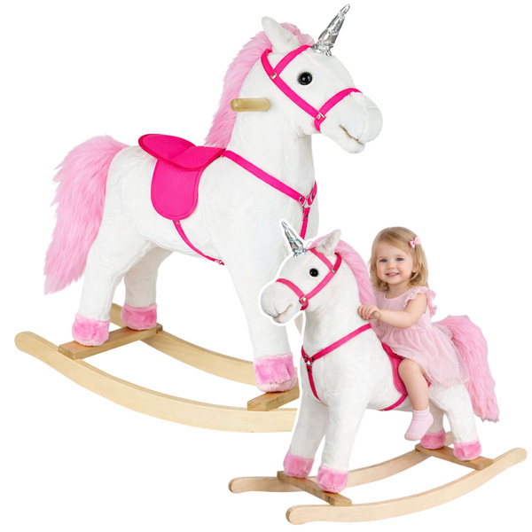 Running Horse Unicorn White Sounds Moves Snout Tail 74 cm