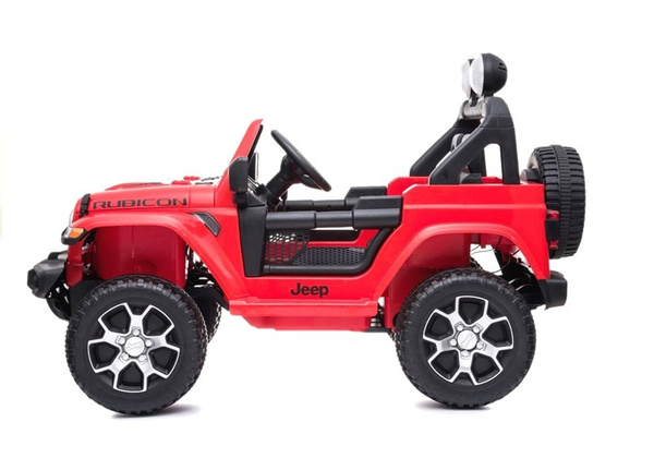 Elektrische Fahrt auf Auto Jeep Rubicon 4x4 Rot