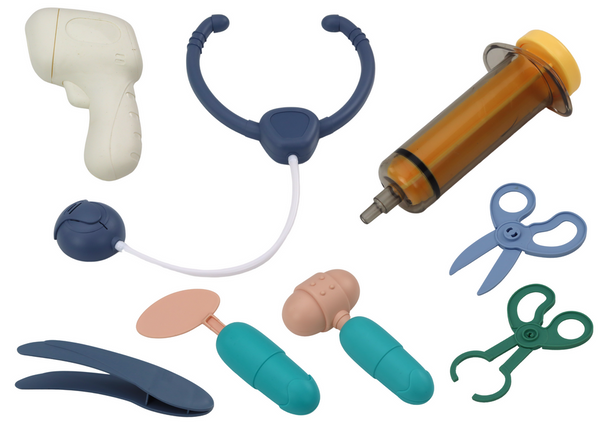 Satz, Von, Klein, Doktor, Stethoskop, Blau