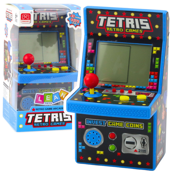 Mini Retro Tetris Spielautomat 49 Spiele 1676 Levels Blau