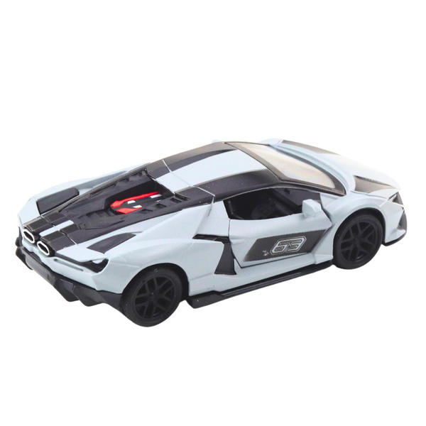 Sports Car Metal Race Drive Opening Doors Gray 1:32