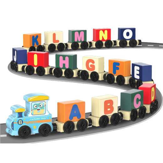 Educational Train, Letters, Numbers, Colorful, 16 pcs.