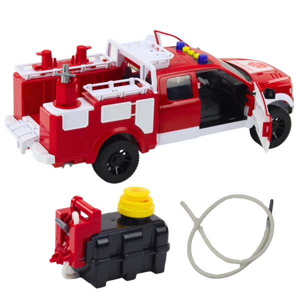 Fire Truck Firefighting Water Lights Sounds White Red 1:12