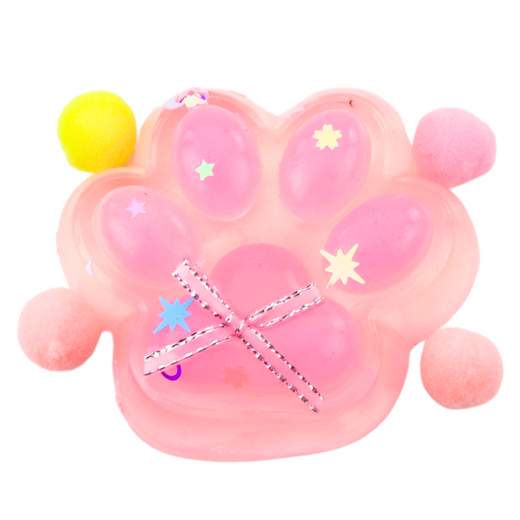 Katzenpfote Anti-Stress Sensorische Squishy Schleife Transparent