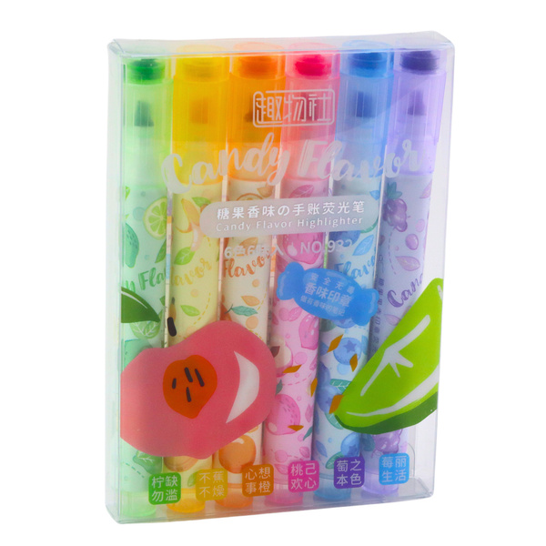 Textmarker im Stift Fruit Stamps Colorful Scented 6 Stk