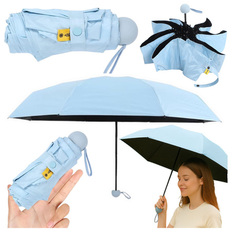 Folding Pocket Umbrella with UV Protection UPF 50+ Case Blue 90 cm
