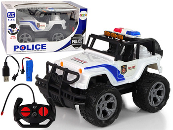 R/C Remote Controlled Car JEEP Police Patrol with opening doors