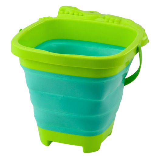Foldable Silicone Crocodile Beach Bucket Green