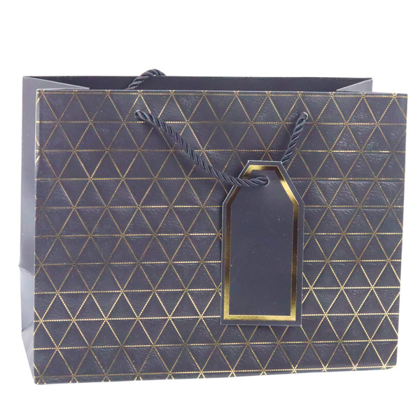Geometric Gift Bag Gold Lines 23 x 18 x 10cm