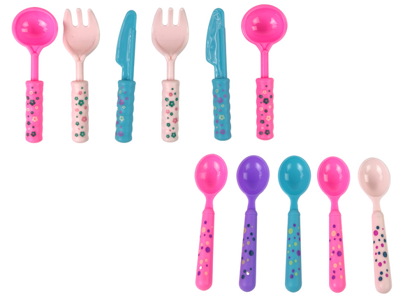 Tea Set Cups Plates Cutlery Bowls Purple