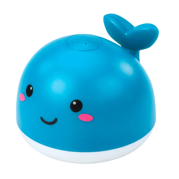 Bath Toy Splashing Whale Fountain Glowing Blue