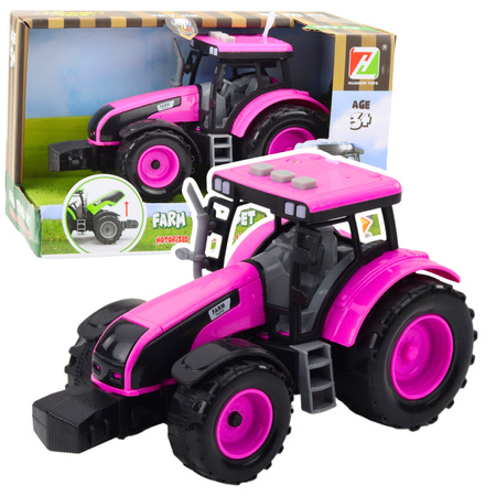 Battery Operated Farm Tractor Lights Sounds Pink