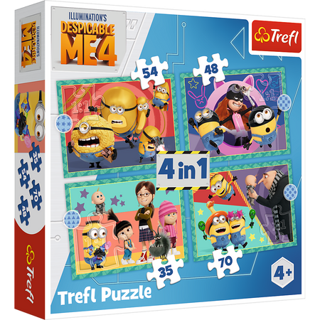 Puzzle - 4 in 1 - Verrückte Minions Trefl 34648