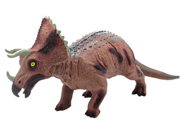 Large Triceratops Dinosaur Figure Sound 36 cm Brown