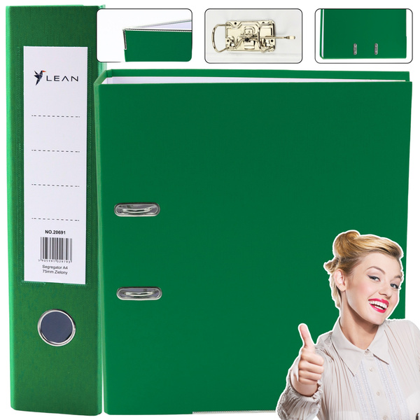 A4 Dokumentenordner/75mm Hebelmechanismus Grün