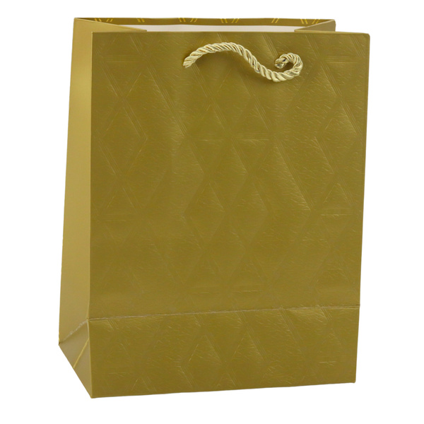Elegante Geschenktüte aus Papier mit goldenen Mustern, 23 x 18 x 10,5 cm