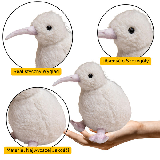 Plush Kiwi Bird Plush Toy Mascot Cuddly Toy White 17cm