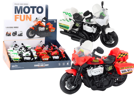 Polizeimotorrad 1:10 Lichtgeräusche Weiß Rot
