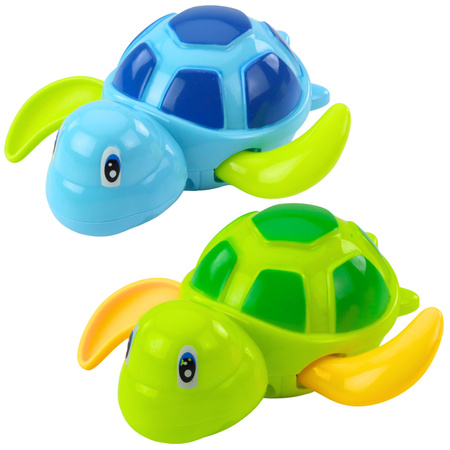 Aufziehbares Badespielzeug Schildkröte Blau Grün 13 cm