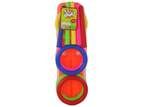 Arcade Game Throw Colorful Hoops to a Target