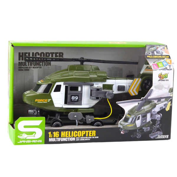 Military Helicopter Hook Stretcher Lights Sounds Khaki 1:16