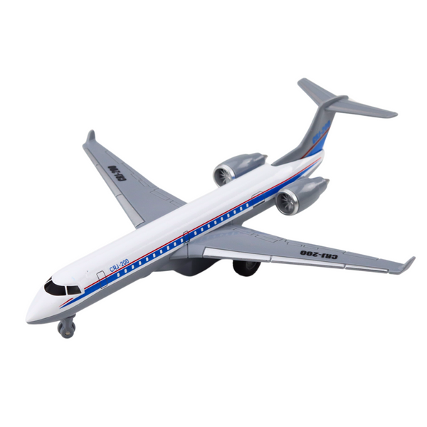 Pull-Back Passenger Plane Metal Model White Mix