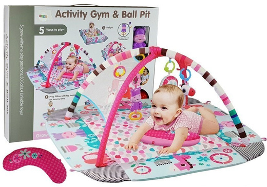 Large Educational Pool Mat for Babies 5in1 with Balls Hippo Balls