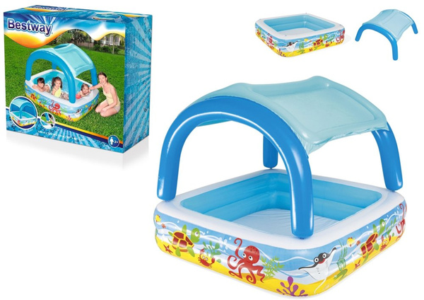 Aufblasbarer Pool für Kinder mit Überdachung 140 x 140 x 114 cm Bestway 52192