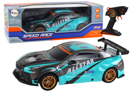 Large Remote Controlled Sports Car 1:10 Turquoise and Black