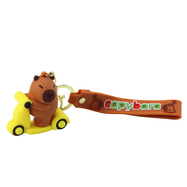 Schlüsselanhänger Capybara-Figur, Anhänger, Karabinerring, Mix