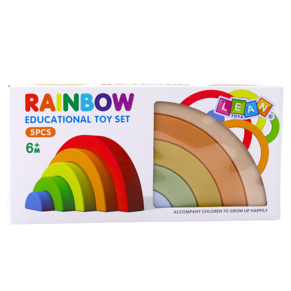 Regenbogen-Puzzle für Kleinkinder, pastellfarbene Gummiblöcke, 5-tlg.