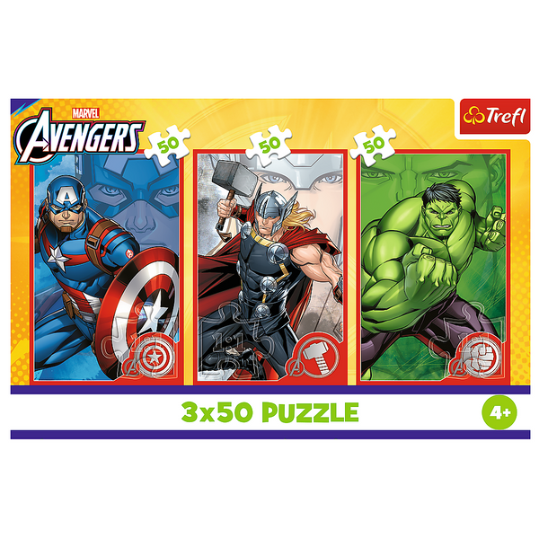 Puzzle - 3x50 - Dein Held / Disney Marvel The Avengers Trefl 34891