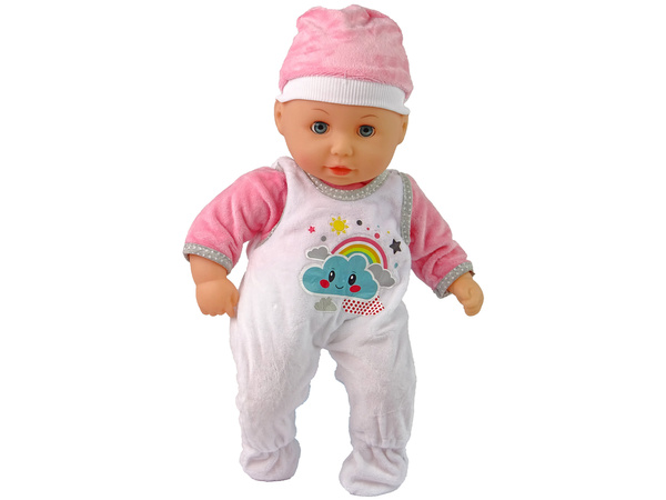 Baby-Puppe Sound Schnuller Lätzchen Rosa Weiß Wolke Pyjamas