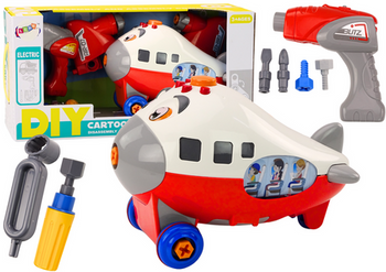 Cartoon Airplane Twisting Wings DIY Red