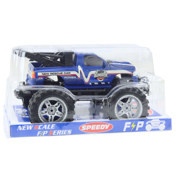 Rear-wheel drive off-road rescue vehicle with towbar, blue 27cm