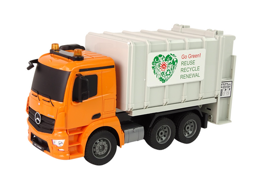 RC Garbage Truck Mercedes-Benz Antos Orange Trash