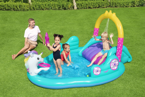 Aufblasbarer Einhorn-Spielplatz 274 x 198 x 137 cm Bestway 53097