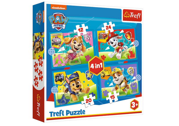 4in1 Puzzle Paw Patrol Running Dogs Trefl 34628