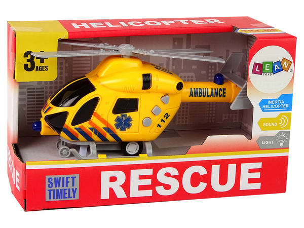 Ambulance Rescue Helicopter Yellow Sound Lights Propellers